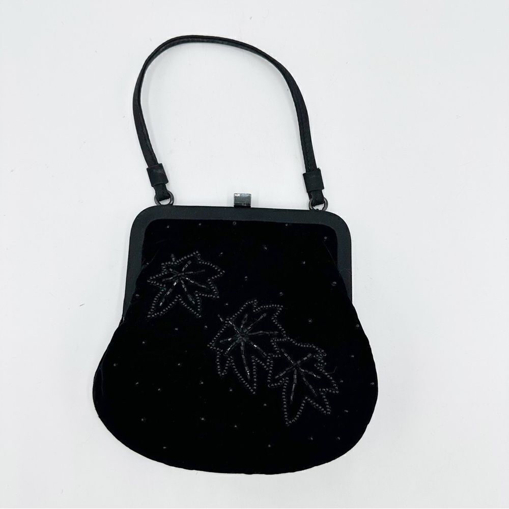 Neiman Marcus Vintage‎ Black Velvet Beaded Evening Bag